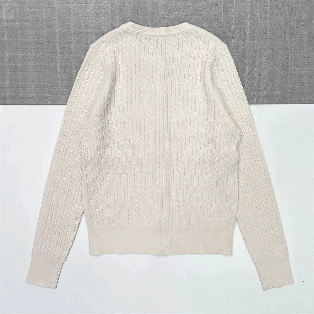 Women's Cream Cable-Knit Button Cardigan - FNJIA Custom Apparel Service-LYF2500002