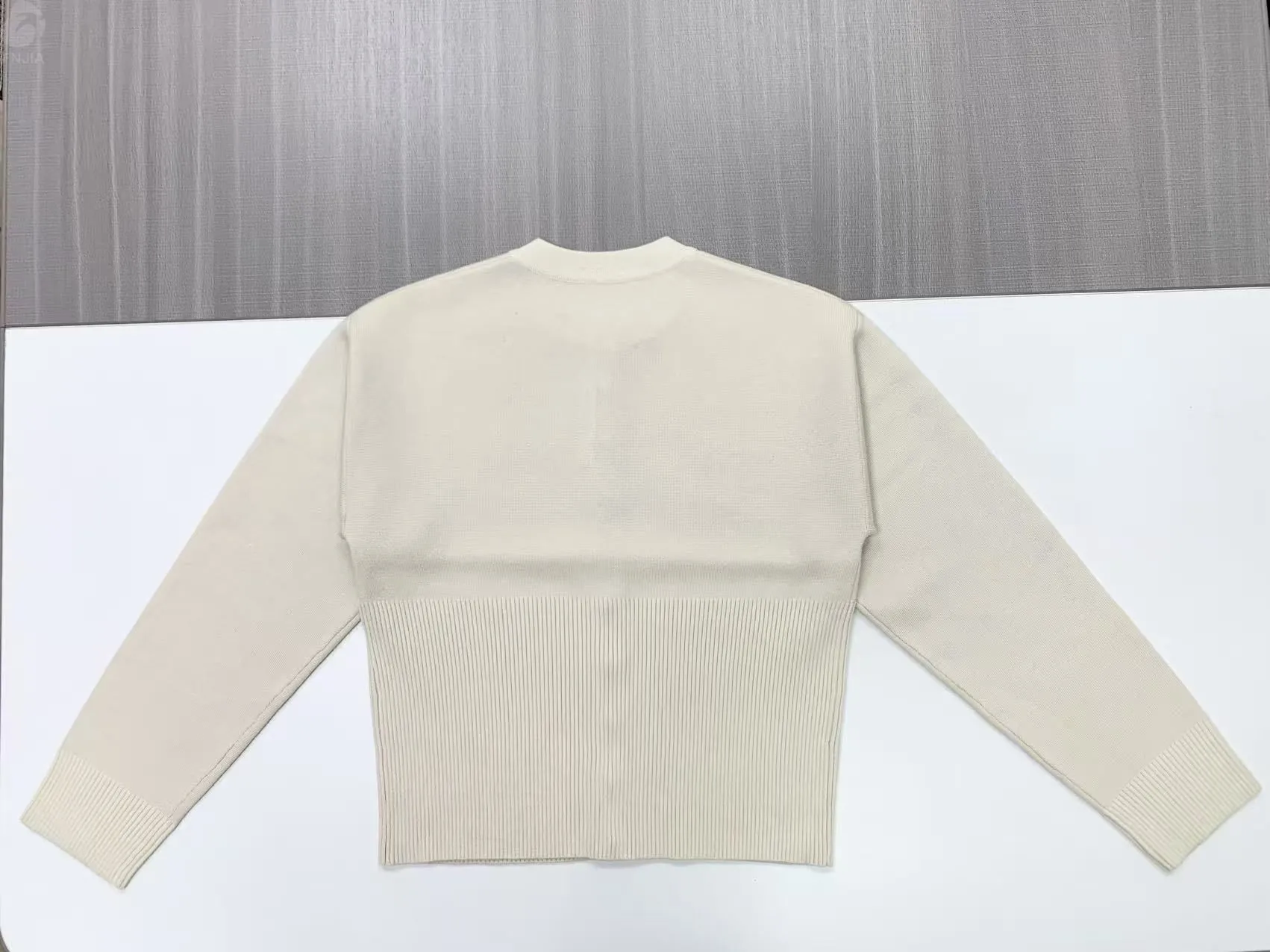 Women's Neutral-Tone Rib-Knit Cardigan - FNJIA Material-to-Finish Customization-FNJ250091
