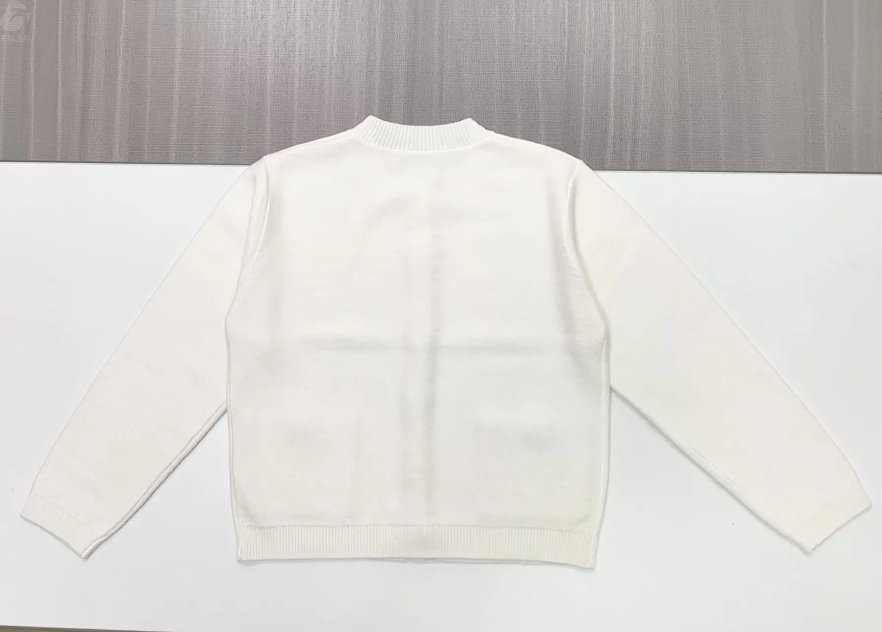 Women's White Embellished-Button Knit Cardigan - FNJIA Custom Apparel Service-FNJ250093