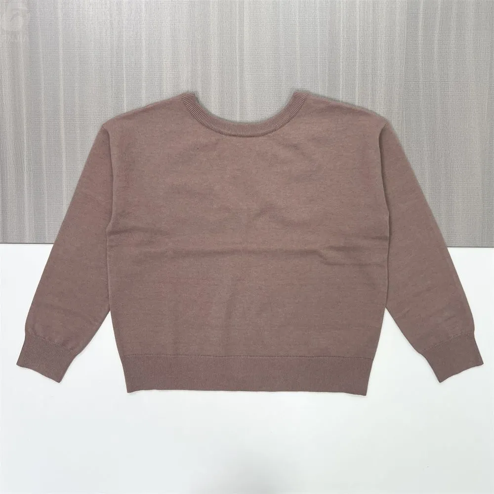 Women's Mauve Tie-Back Knit Sweater - FNJIA Custom Apparel Service-FNJ250097