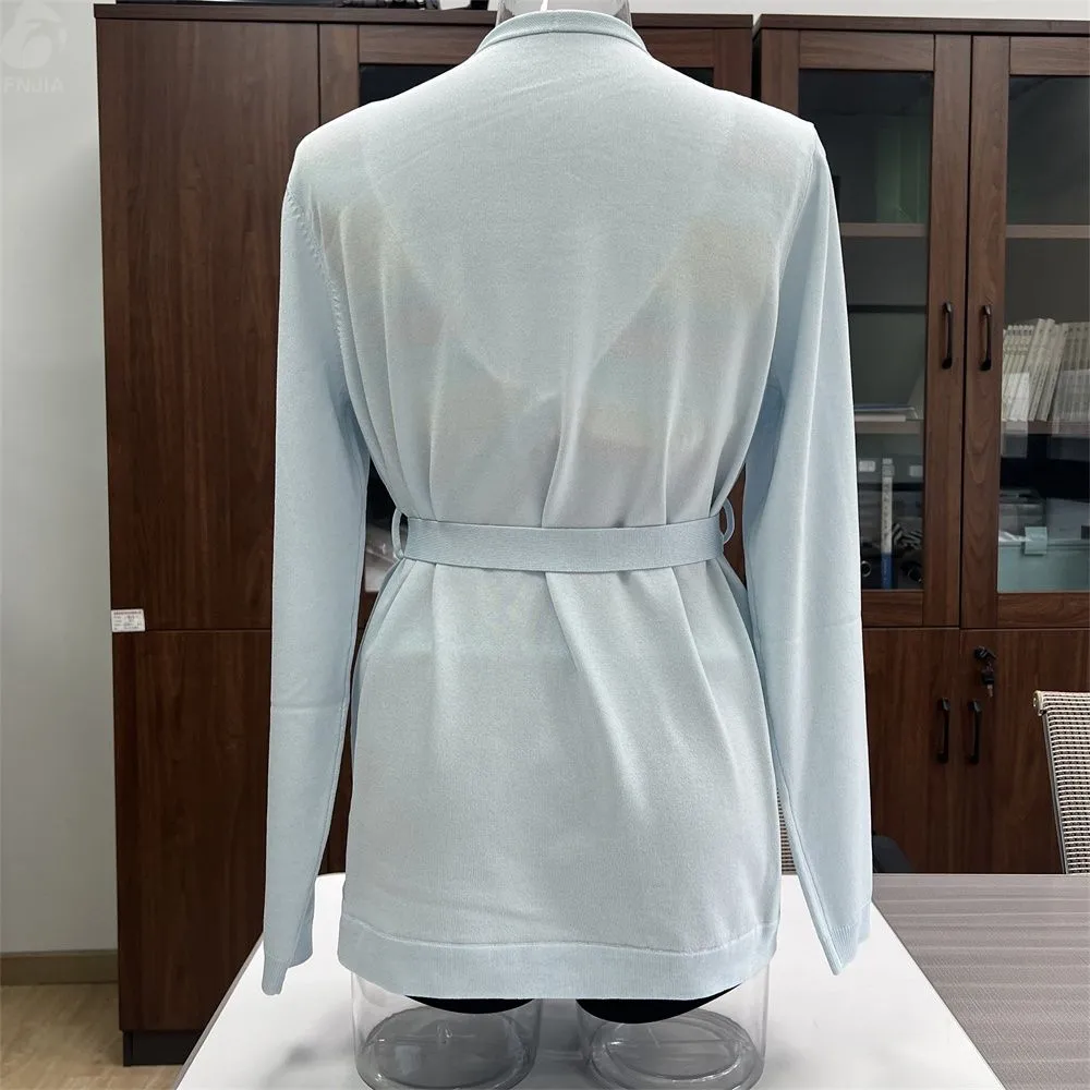 Women's Light Blue Cardigan Set - Full-Cycle Custom Manufacturing-CPM2508-901