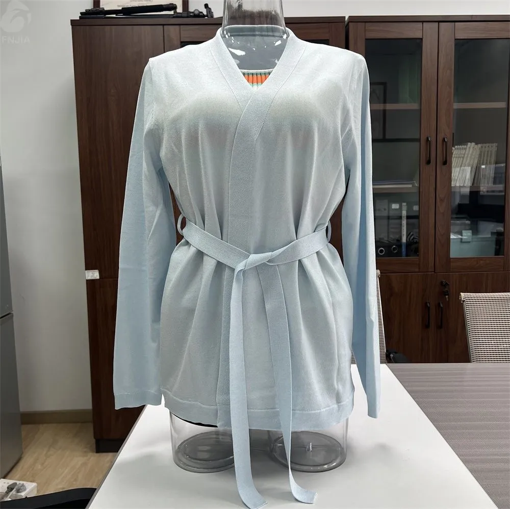 Women's Light Blue Cardigan Set - Full-Cycle Custom Manufacturing-CPM2508-901