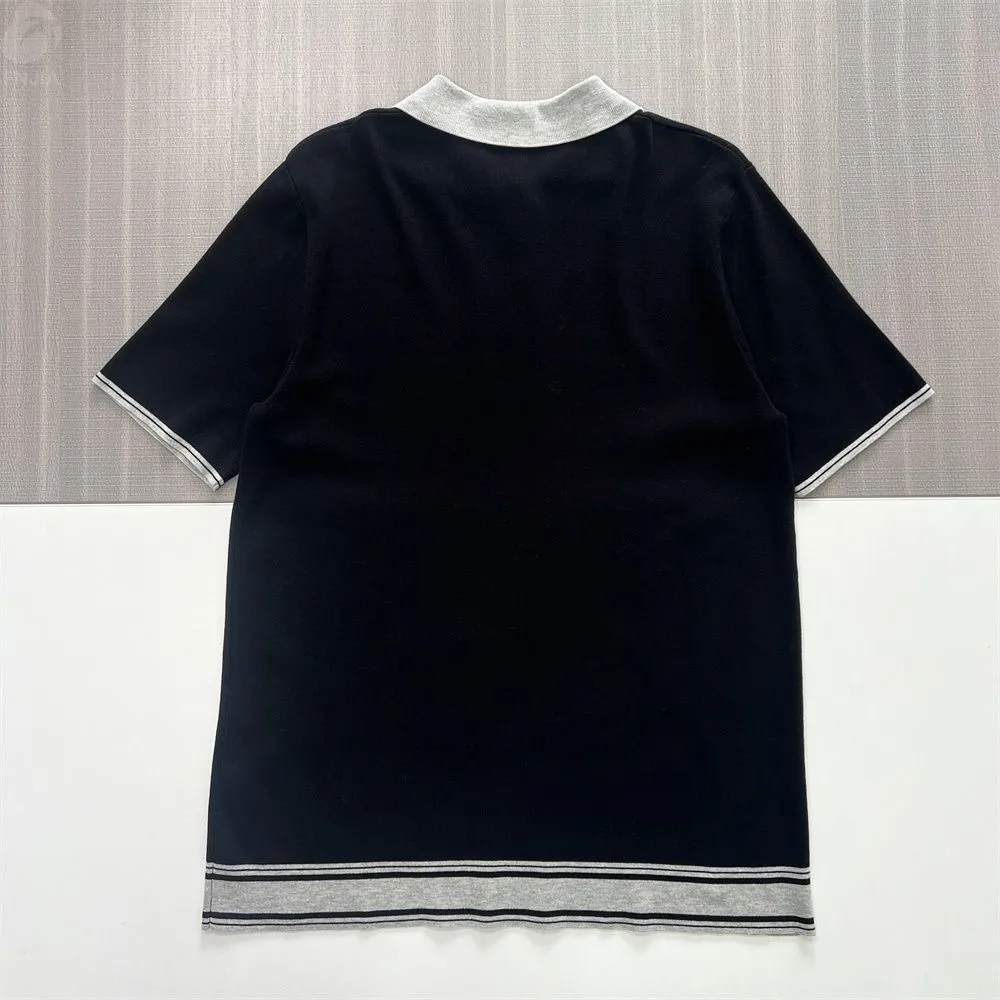 Men's Black & Gray Contrast-Trim Knit Polo - FNJIA Custom Apparel Service