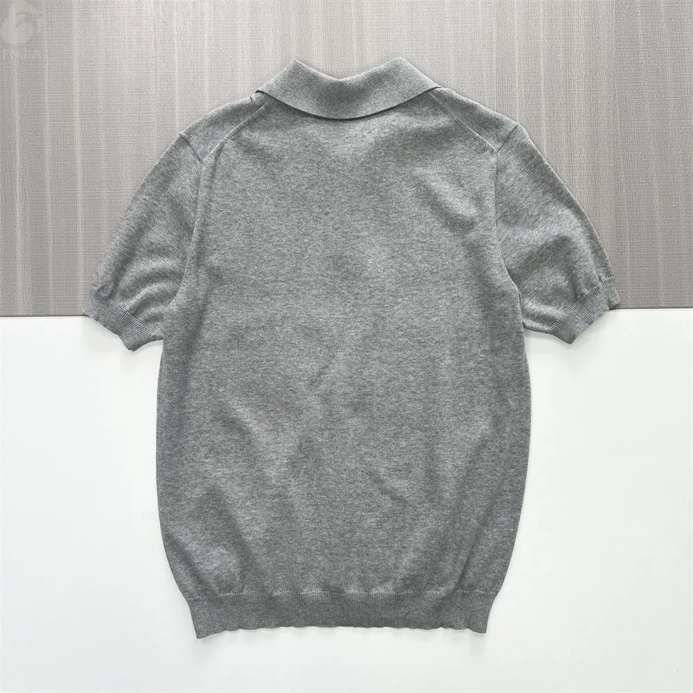 Men's Heathered Gray Knit Polo - FNJIA Custom Apparel Service