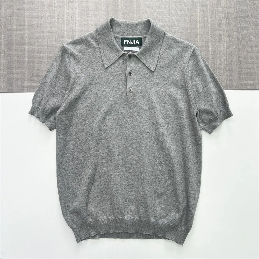 Men's Heathered Gray Knit Polo - FNJIA Custom Apparel Service