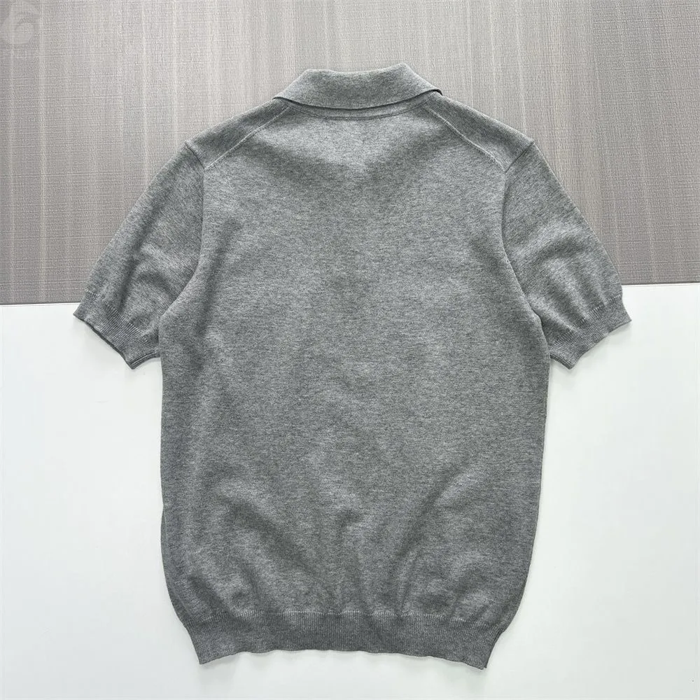 Men's Heathered Gray Knit Polo - FNJIA Custom Apparel Service