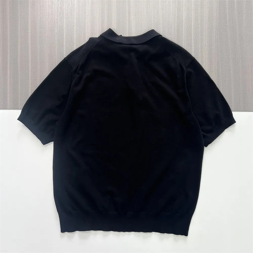 Men's Black Sleek Knit Polo - FNJIA Custom Apparel Service