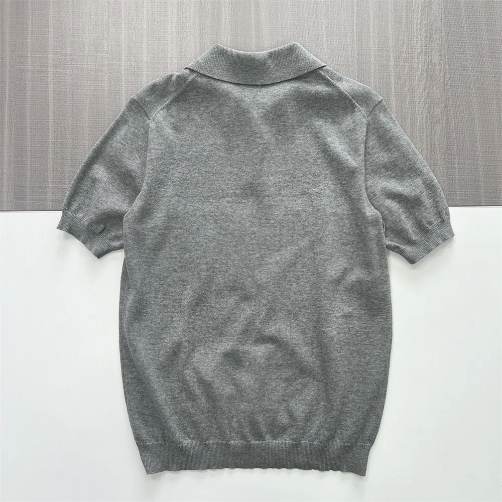 Men's Heathered Gray Knit Polo - FNJIA Custom Apparel Service