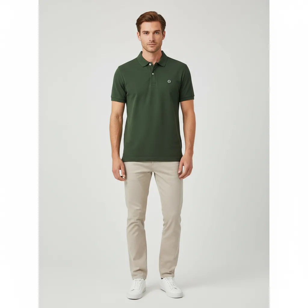 Men's Forest Green Embroidered Polo - FNJIA Custom Apparel Service