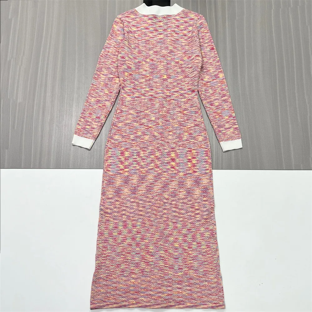 Women's Multicolor Tweed-Knit Contrast-Trim Midi Dress - Custom Classic Elegant Design