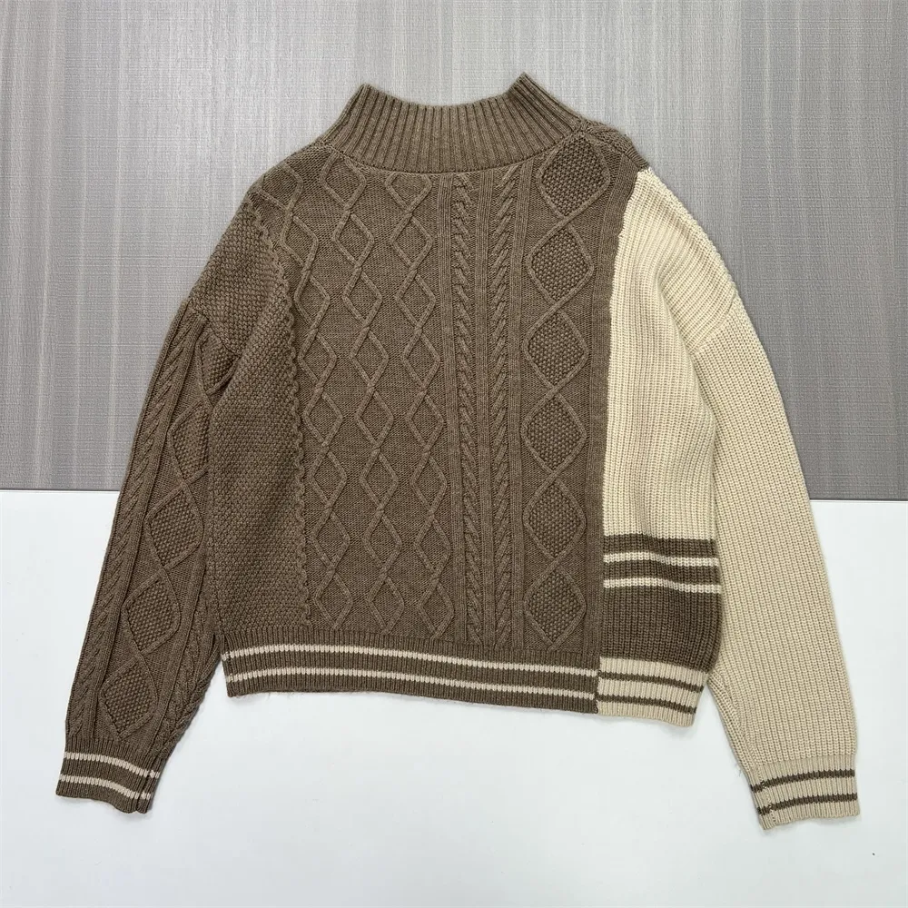 Women's Two-Tone Cable-Knit Sweater & Midi Skirt Set - Custom Textured Co-ord Design