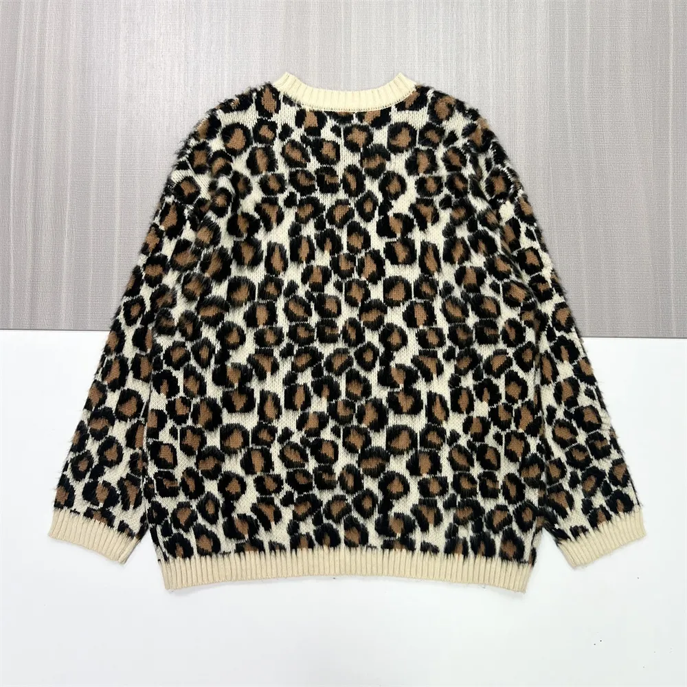 Women's Leopard Print Knit Sweater & Midi Skirt Set - Custom Trendy Co-ord Design