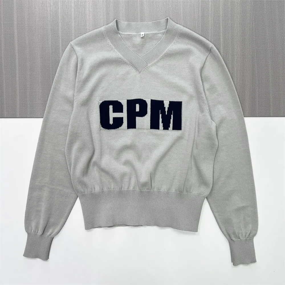 Women's Light Gray V-Neck Branded Long-Sleeve Sweater - Custom Logo-Embellished Casual Apparel
