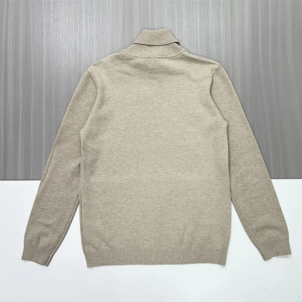 Women's Beige Classic-Fit Turtleneck Sweater - Custom Timeless Staple Apparel