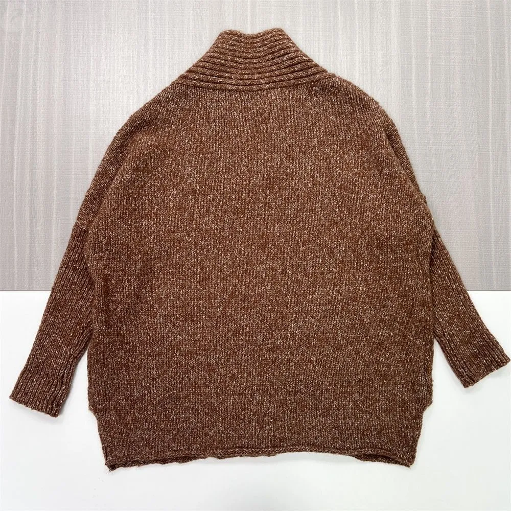 Women's Copper Marled Rib-Knit Oversized Open-Front Cardigan - Custom Cozy Casual Apparel