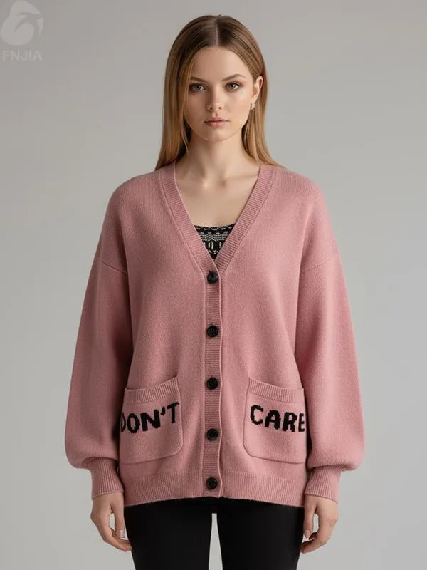 Women's Blush Pink Knit Cardigan with 