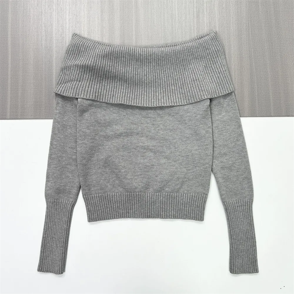Women's Off-the-Shoulder Rib-Knit Cropped Sweater (Multi-Color Options)