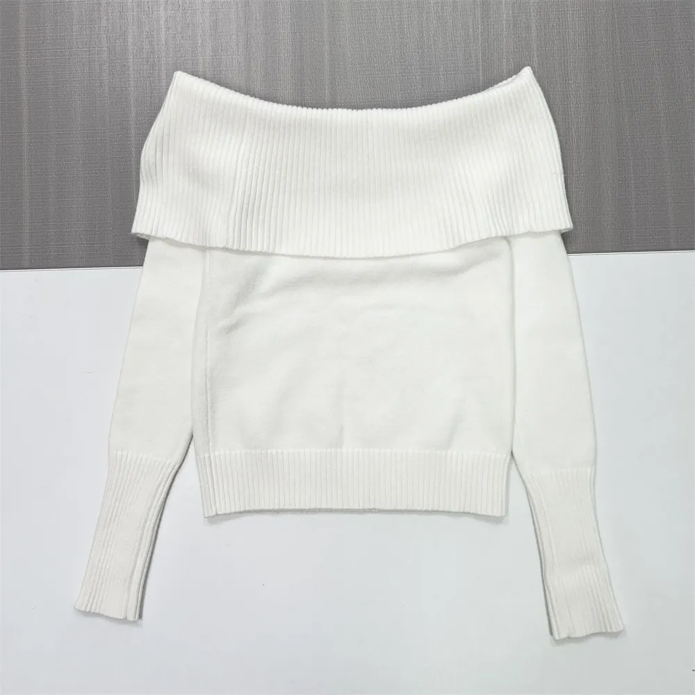Women's Off-the-Shoulder Rib-Knit Cropped Sweater (Multi-Color Options)