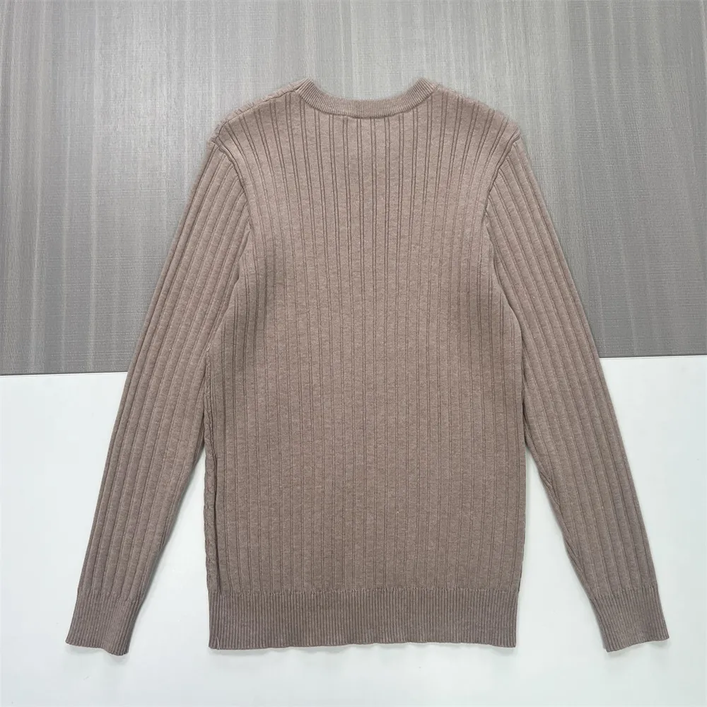 Women's Taupe Cable-Knit Crew Neck Sweater (Textured Pattern)