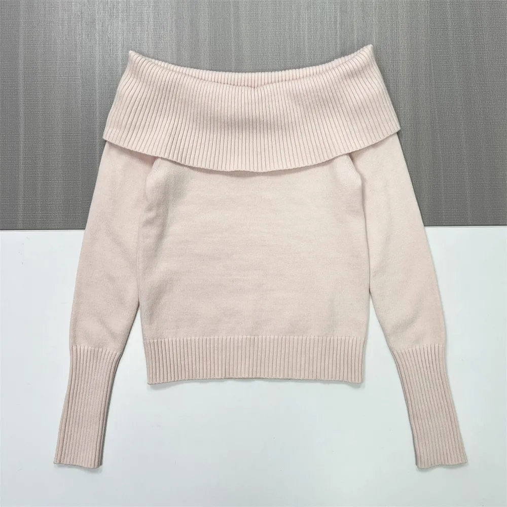 Women's Off-the-Shoulder Rib-Knit Cropped Sweater (Multi-Color Options)