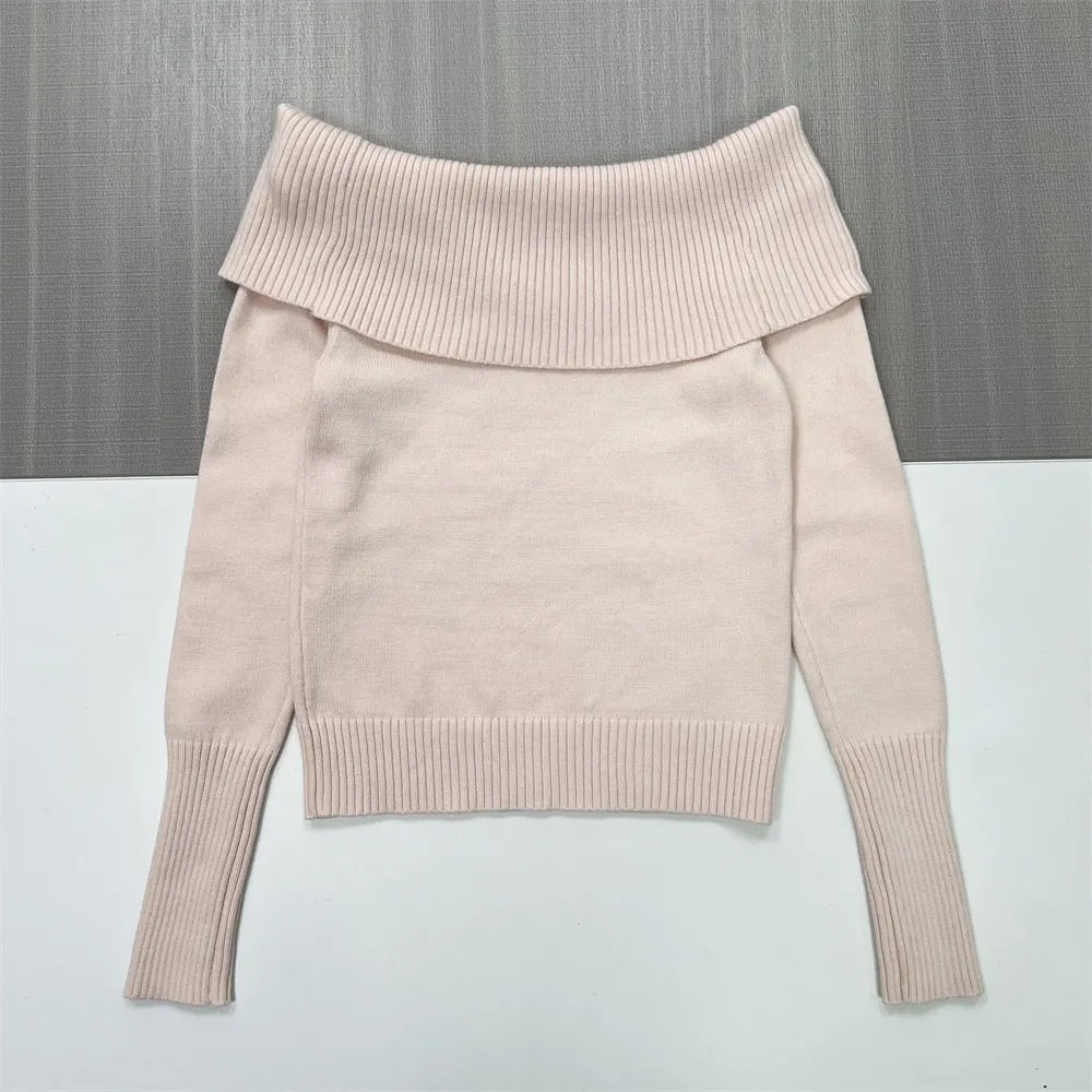 Women's Off-the-Shoulder Rib-Knit Cropped Sweater (Multi-Color Options)