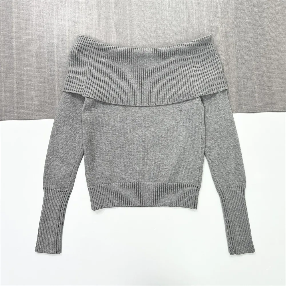 Women's Off-the-Shoulder Rib-Knit Cropped Sweater (Multi-Color Options)