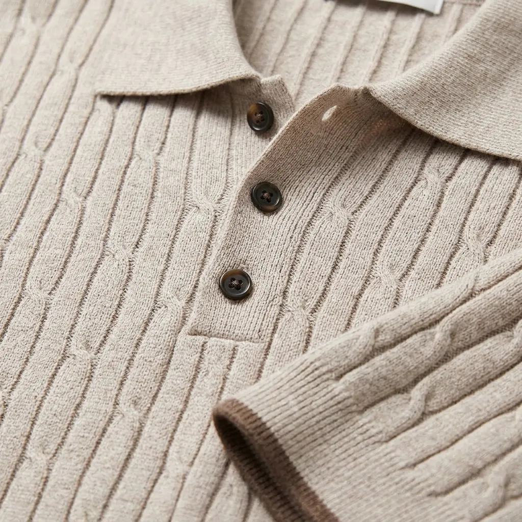 New solid color knitted casual fashion men's polo shirt, summer turn-down collar versatile short-sleeved T-shirt