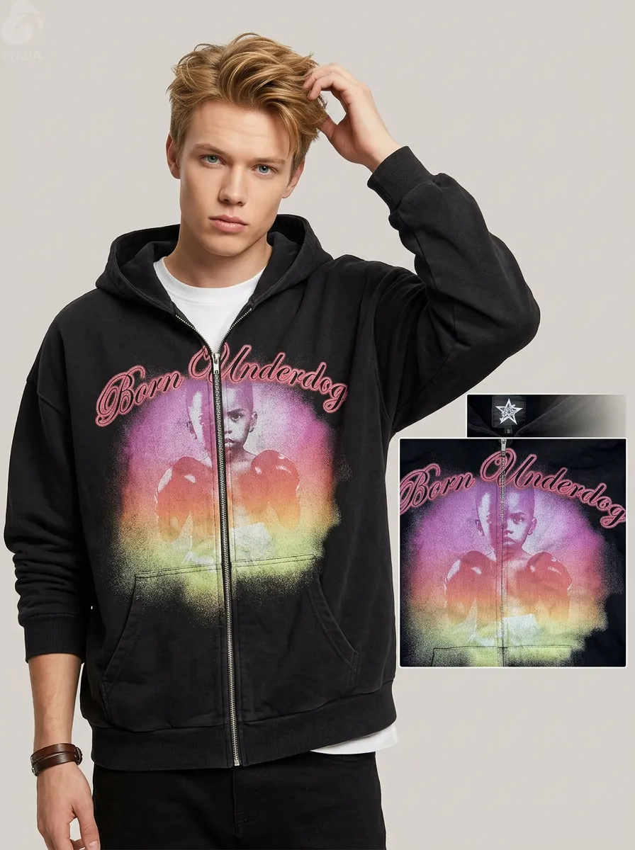 Men's Fleece-Lined Zip-Up Hoodie – Autumn Casual Streetwear Jacket