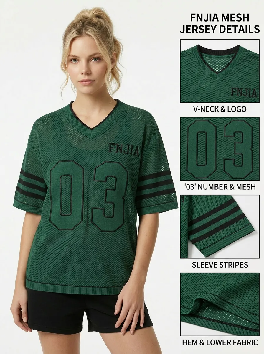 ODM/OEM Short Mesh Sweatshirt for Men, Football Jersey, Mesh Ribbed Knit Crew Neck T-Shirt