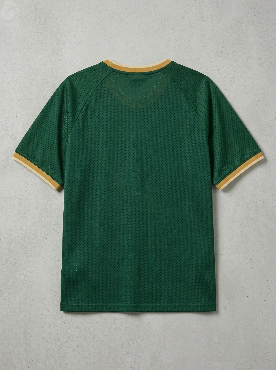 Custom Logo Embroidered Hollow Out Mesh Sports Jersey Unisex Retro Contrast Piping Basketball Team Uniform Summer Breathable Short Sleeve Tee