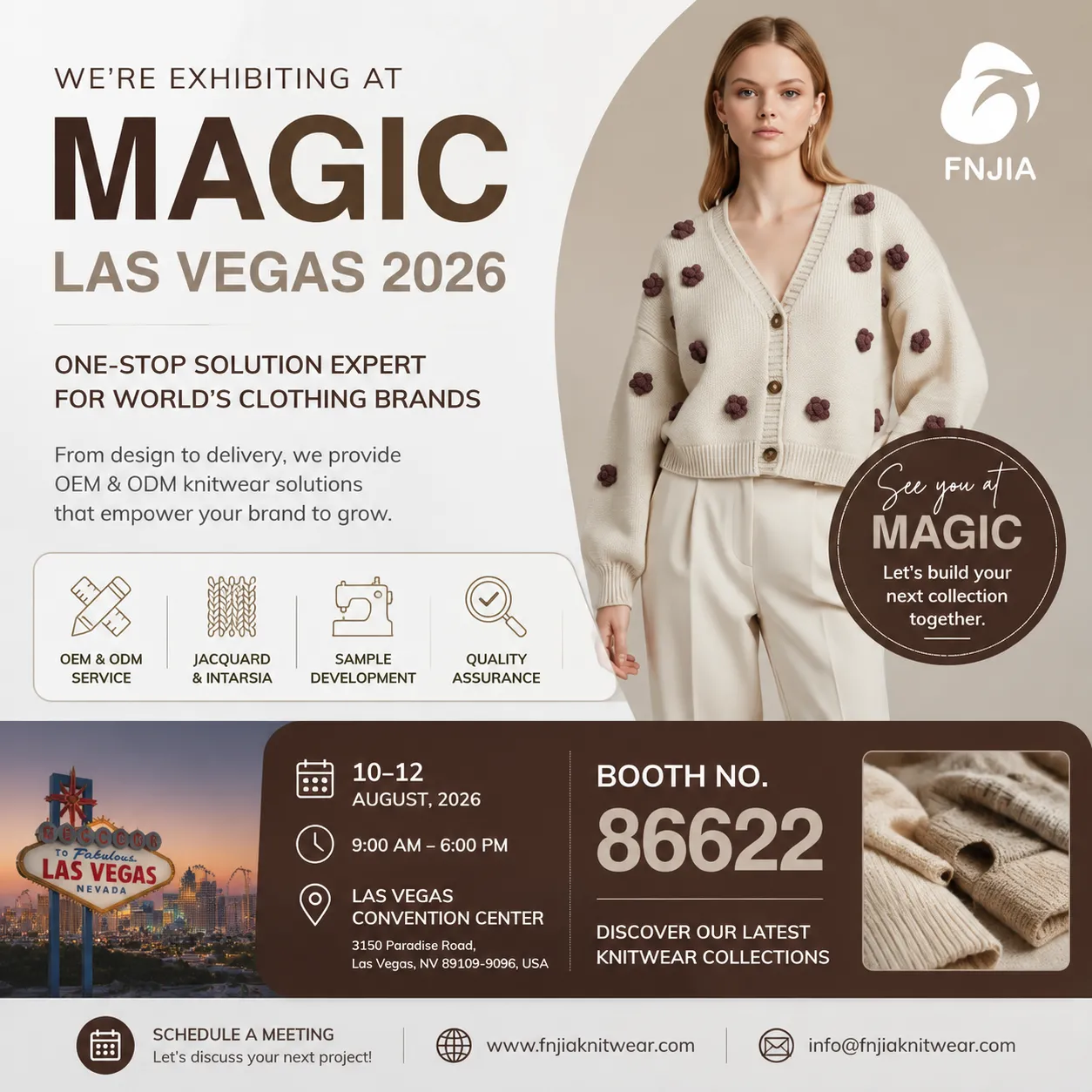 FNJIA Knitwear to Exhibit at MAGIC Las Vegas 2026, Showcasing Custom Knitwear Solutions for Global Fashion Brands