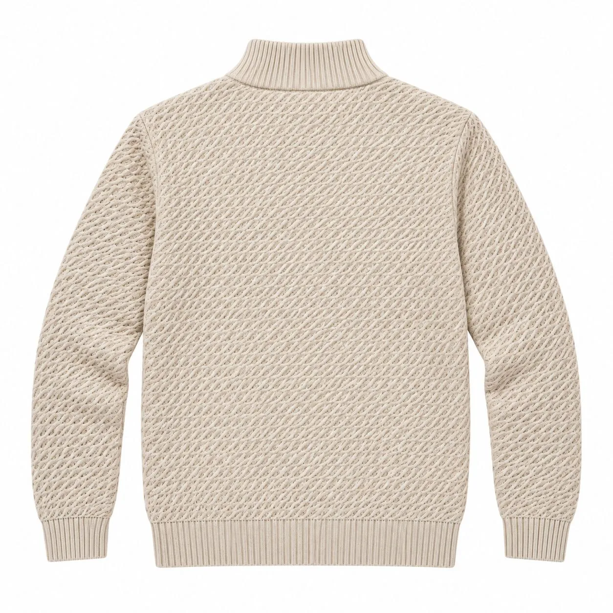 Custom Men Waffle Knit Quarter Zip Sweater | FNJA