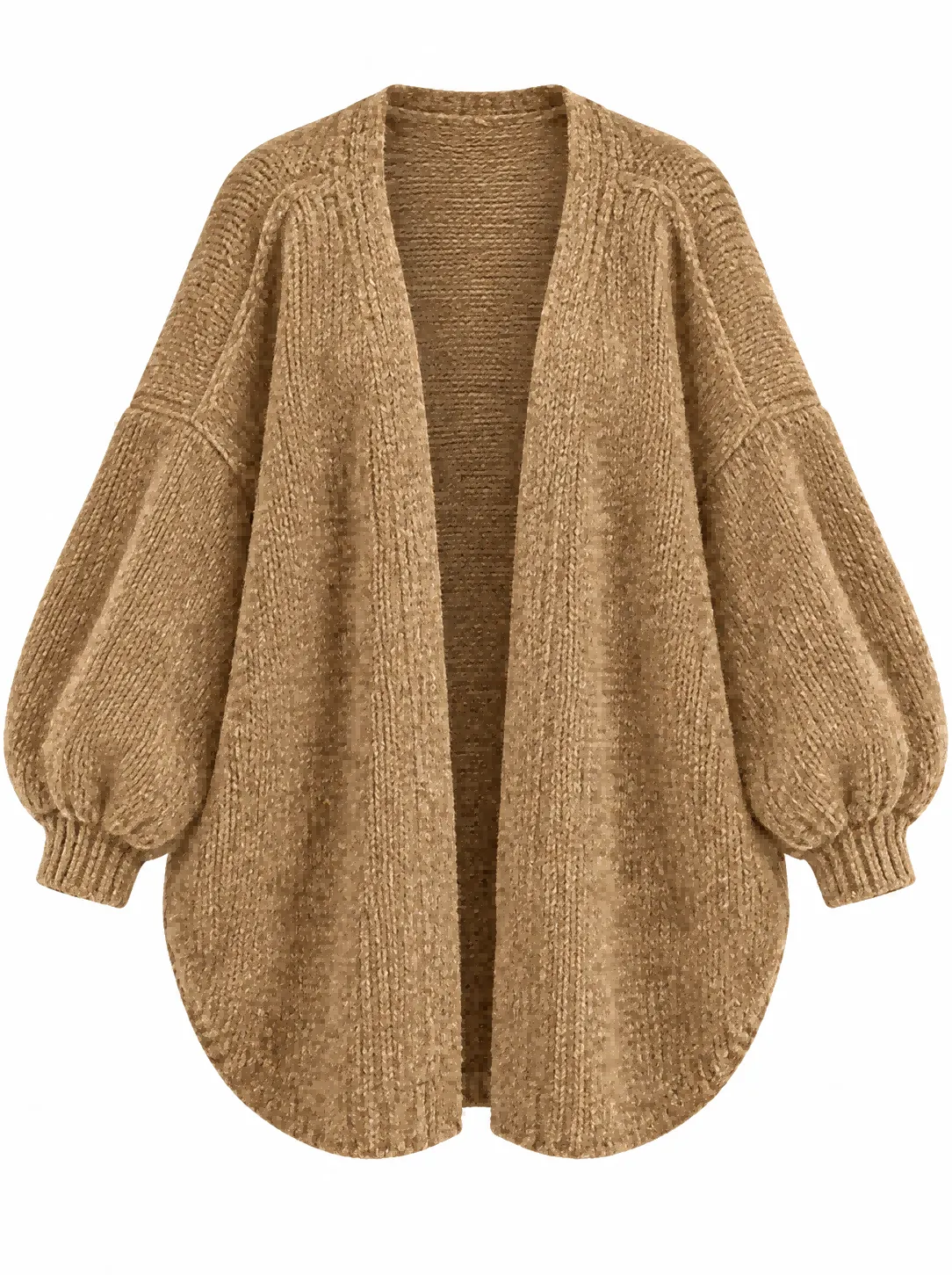 Custom Women Oversized Open Front Lantern Sleeve Cardigan | FNJIA