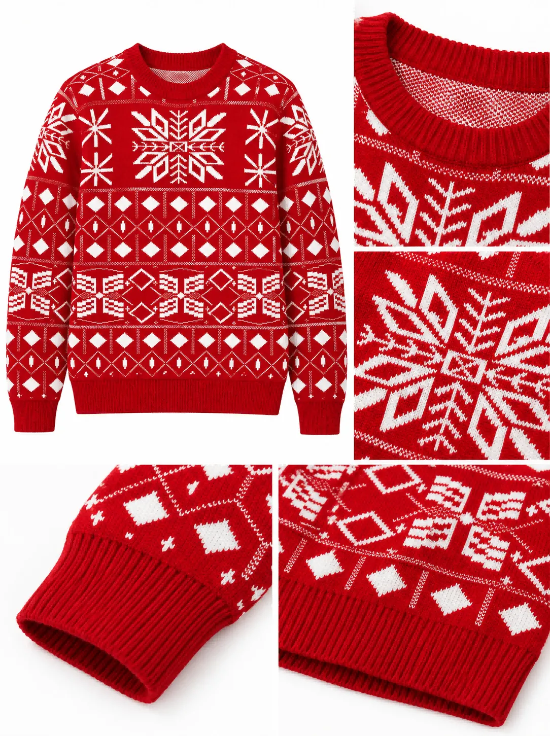 Custom Family Matching Snowflake Christmas Knit Sweater