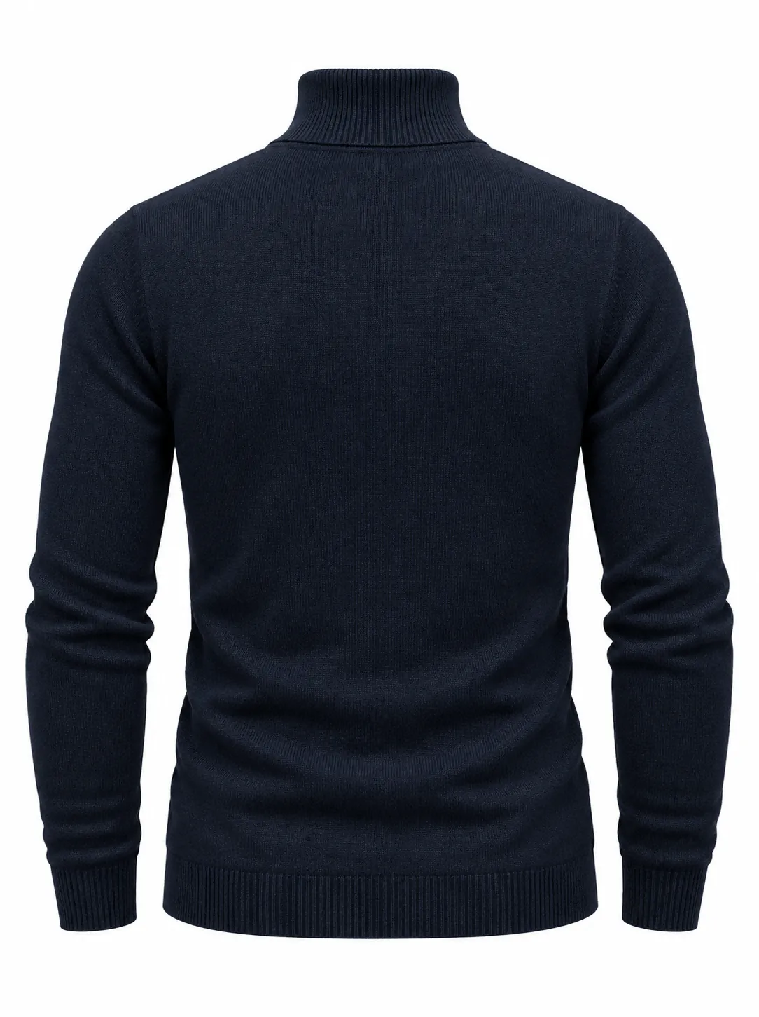 Men's Solid Turtleneck Knit Sweater, Fall Winter Basic Jumper