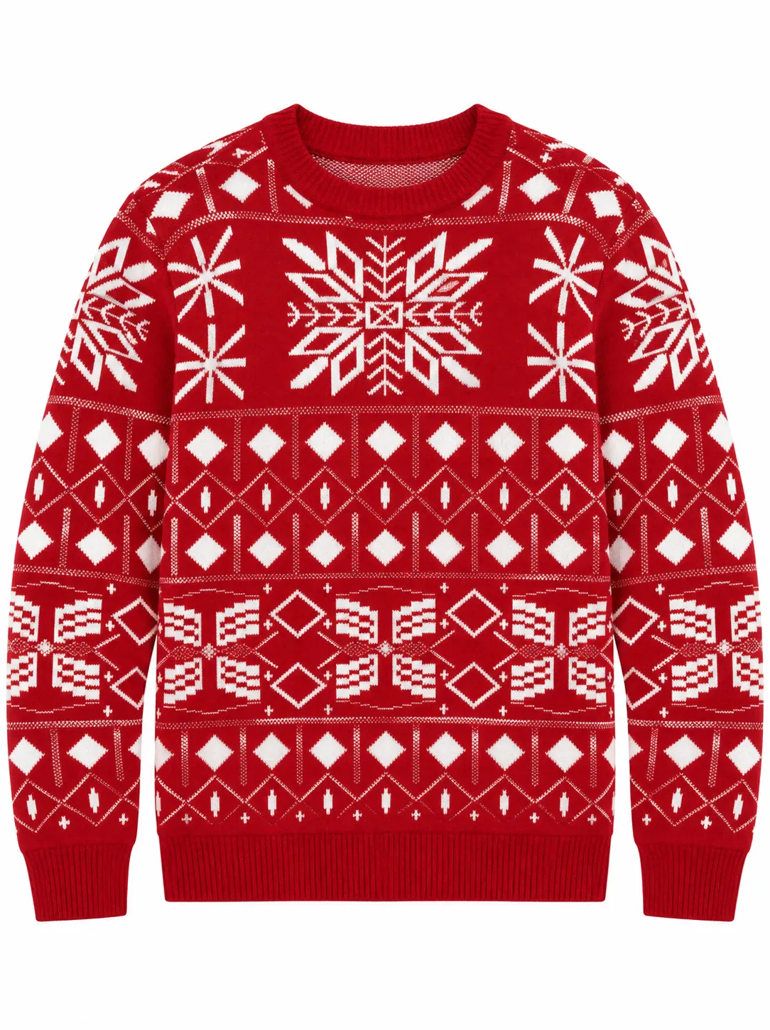 Custom Family Matching Snowflake Christmas Knit Sweater