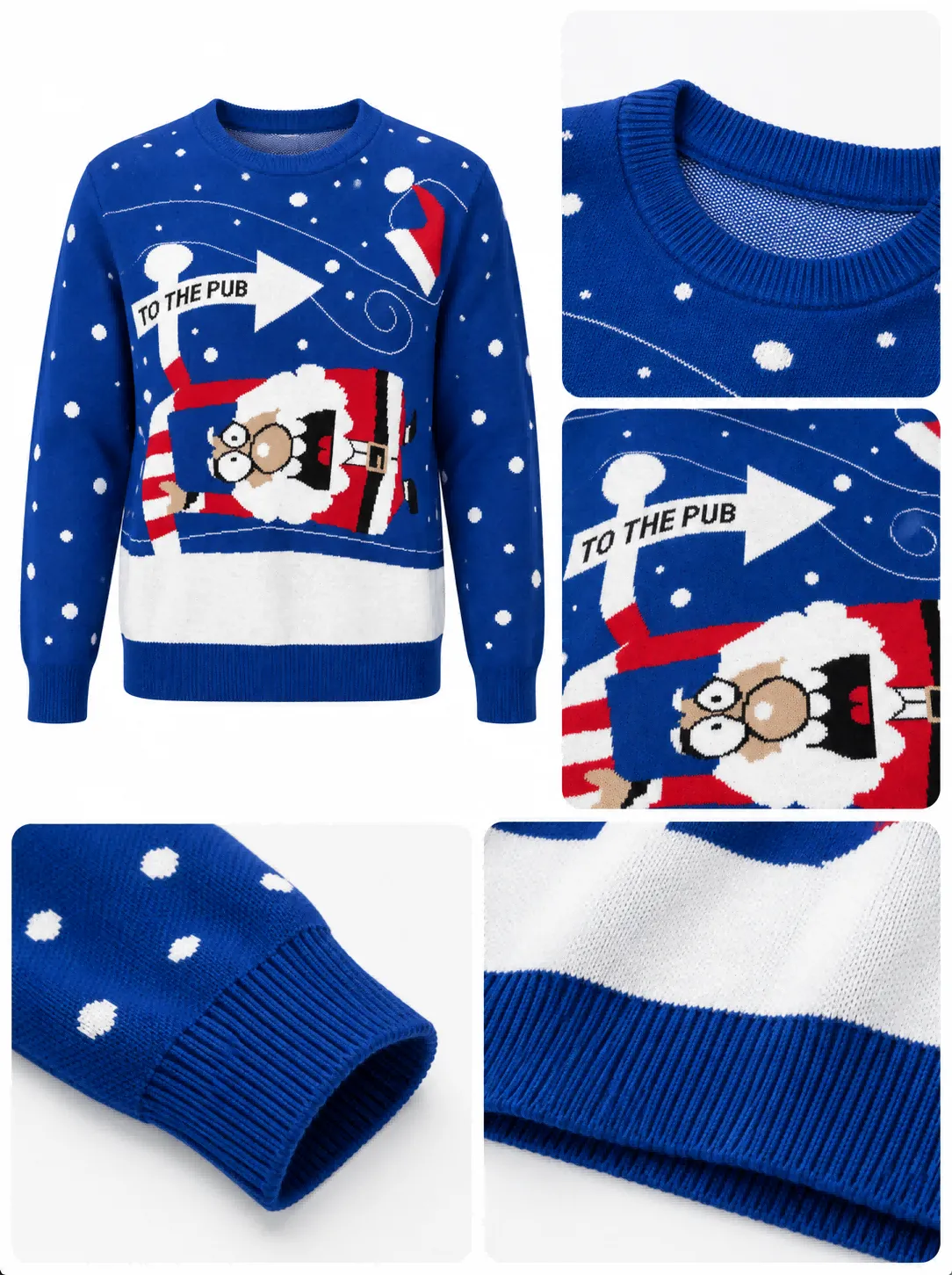 Custom Women Santa Crewneck Knit Sweater | FNJIA