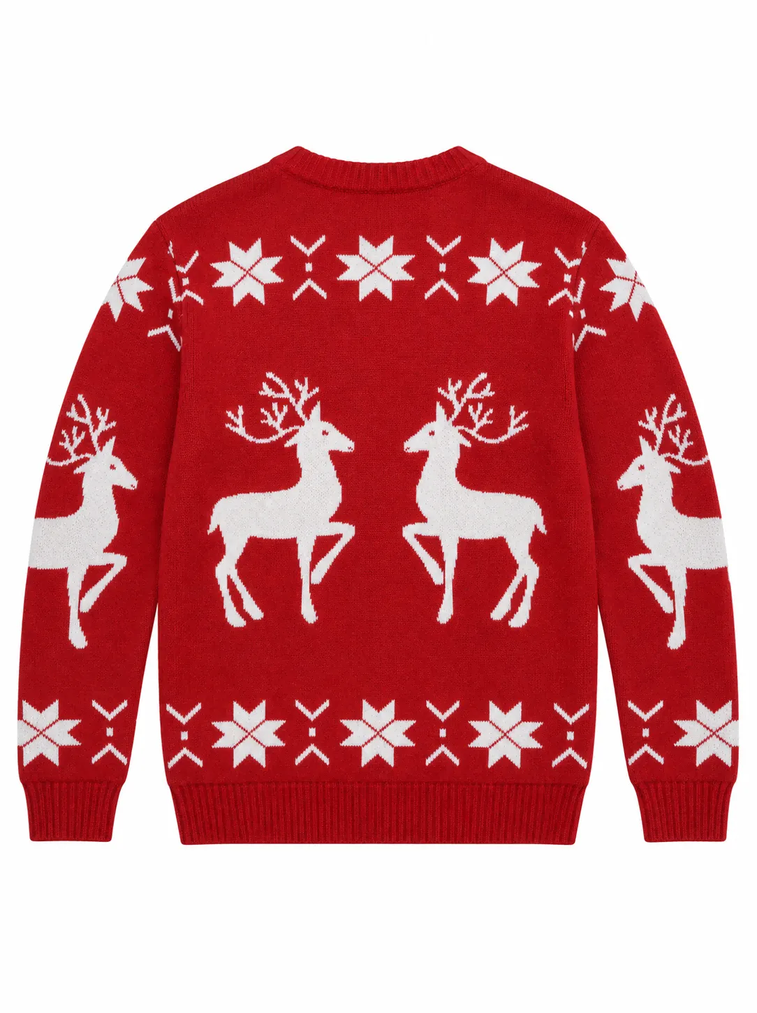 Custom Men Christmas Reindeer Crewneck Knit Sweater | FNJIA