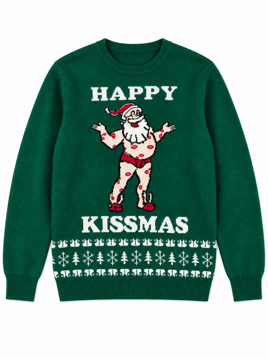 Custom Women Funny Santa Crewneck Knit Sweater | FNJIA